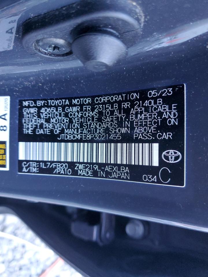 2023 TOYOTA COROLLA LE VIN:JTDBCMFE8P3021455