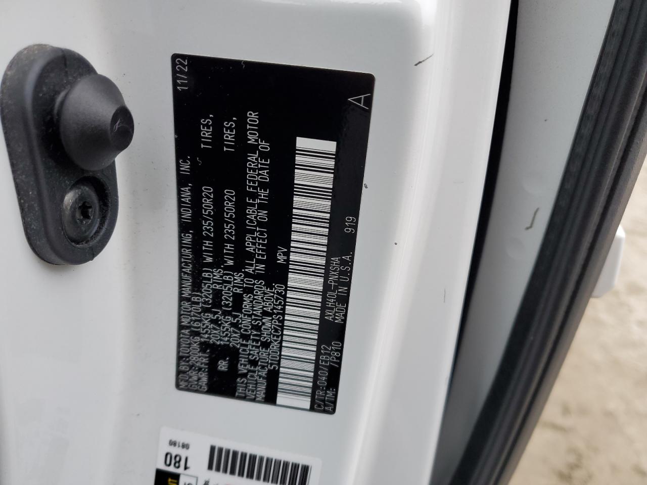 2023 TOYOTA SIENNA XSE VIN:5TDDRKEC7PS145730