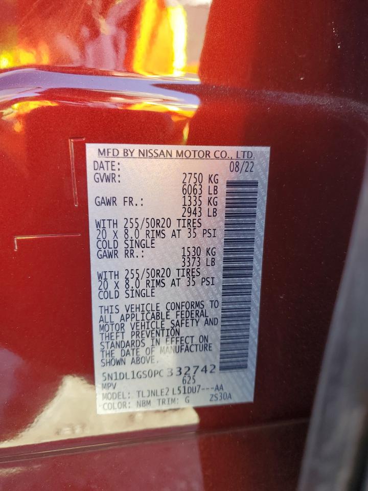 2023 INFINITI QX60 SENSORY VIN:5N1DL1GS0PC332742