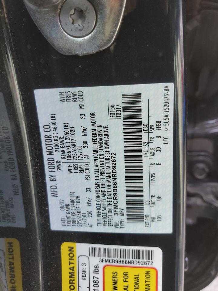 2022 FORD BRONCO SPORT BIG BEND VIN:4T1BE46K07U092185