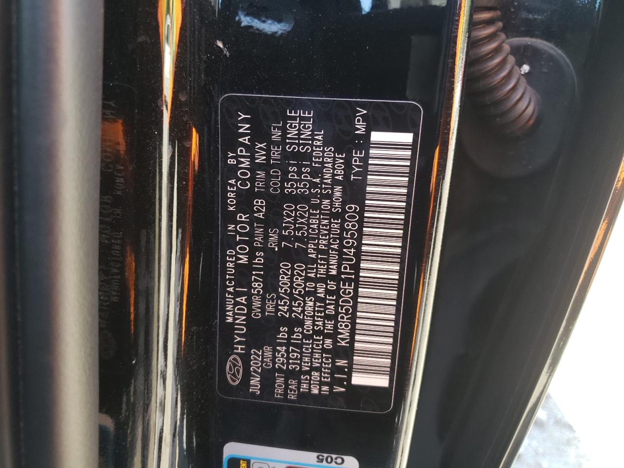 2023 HYUNDAI PALISADE LIMITED VIN:KM8R5DGE1PU495809