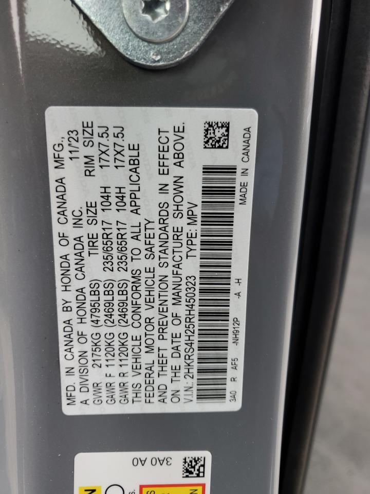2024 HONDA CR-V LX VIN:2HKRS4H25RH450323
