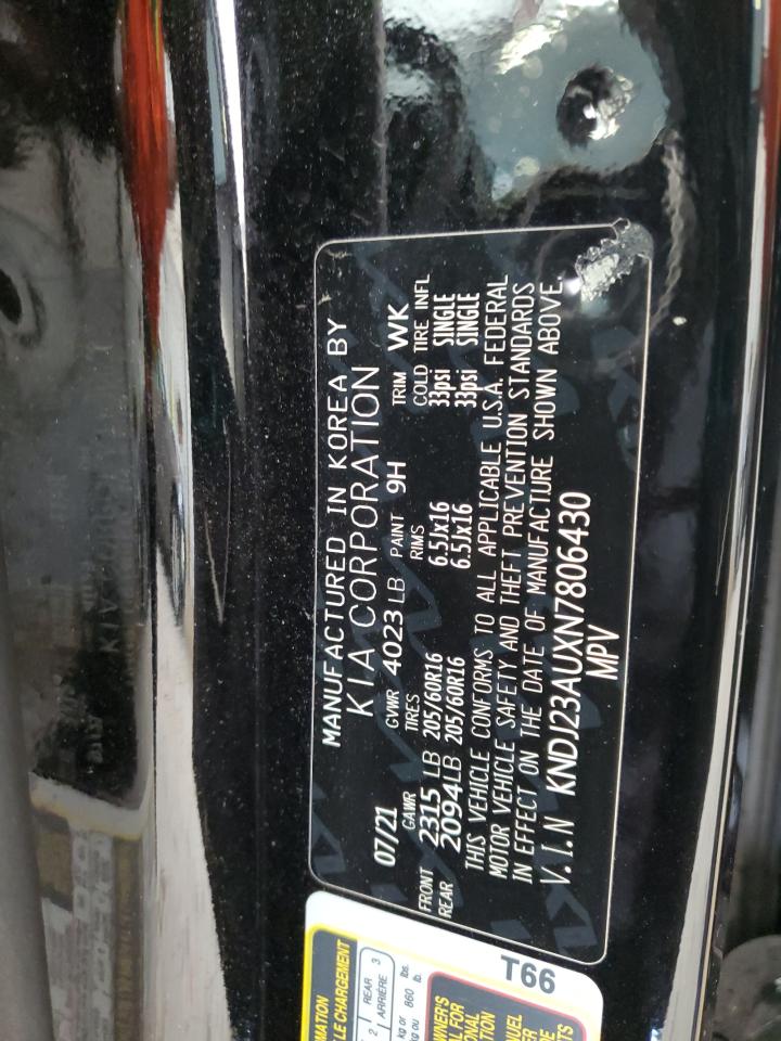2022 KIA SOUL LX VIN:KNDJ23AUXN7806430