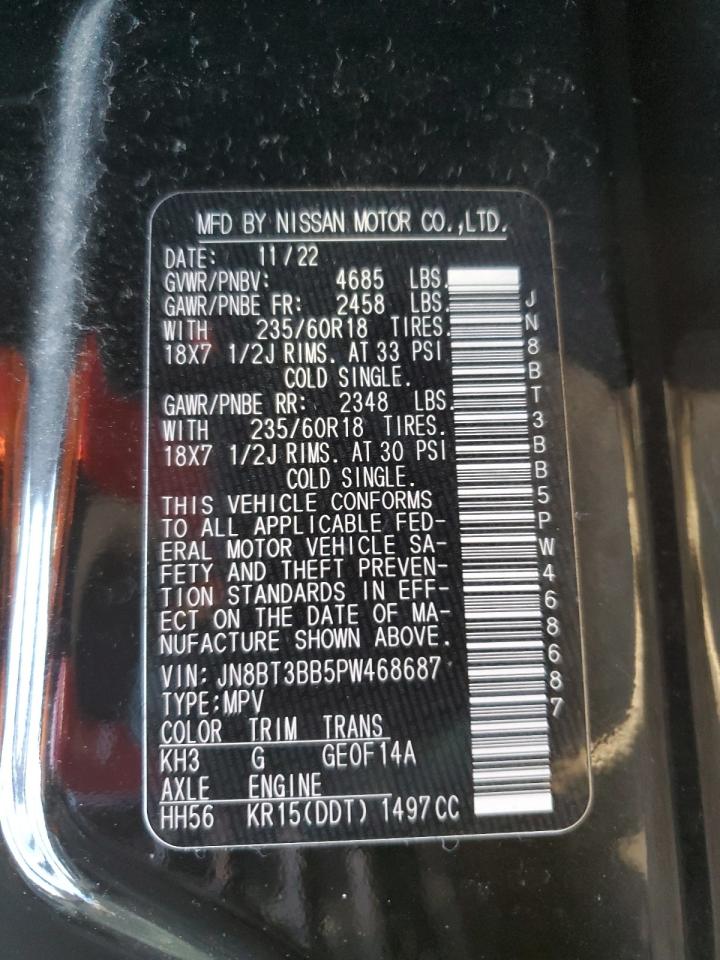 2023 NISSAN ROGUE SV VIN:JN8BT3BB5PW468687