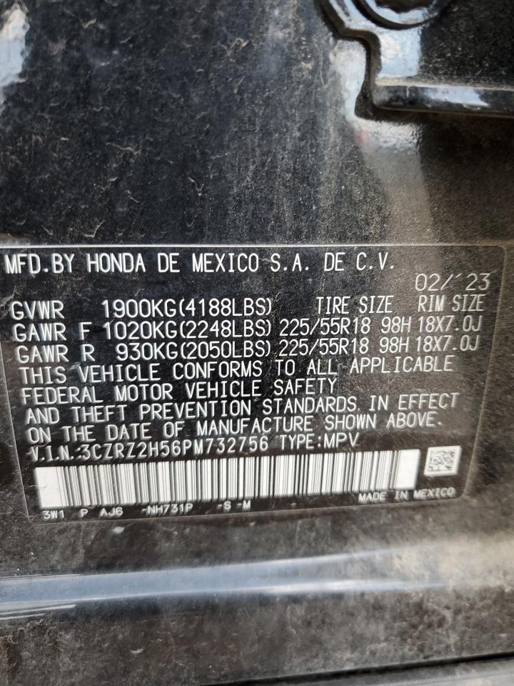 2023 HONDA HR-V SPORT VIN:3CZRZ2H56PM732756