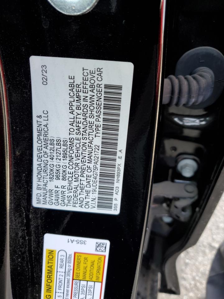 2023 ACURA INTEGRA A-SPEC TECH VIN:19UDE4G75PA021722