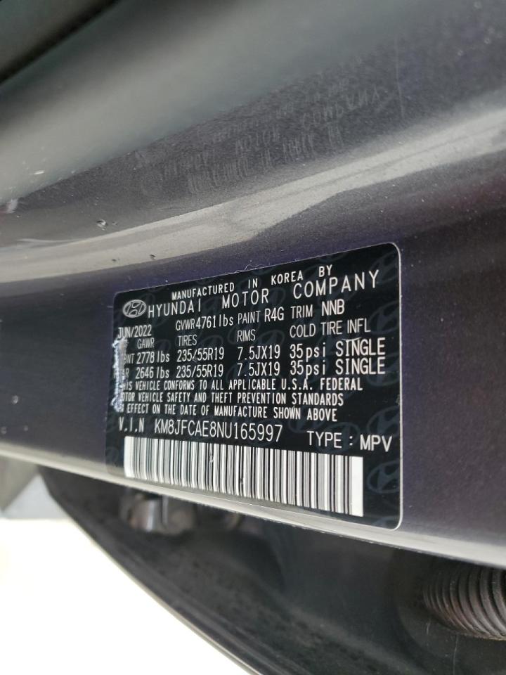 2022 HYUNDAI TUCSON N LINE VIN:KM8JFCAE8NU165997