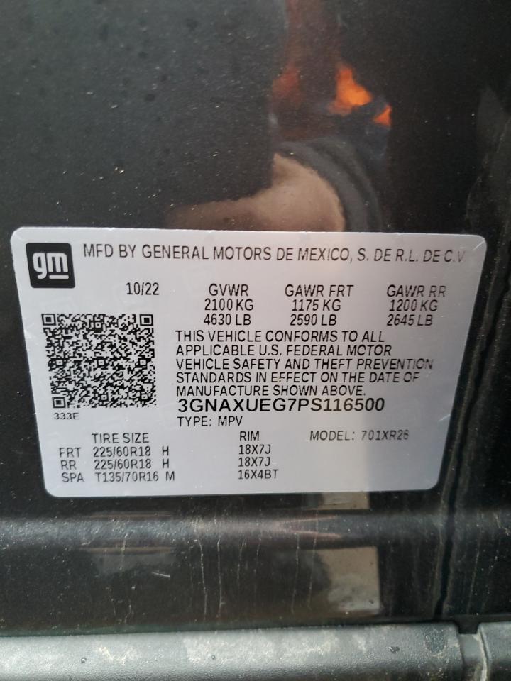 2023 CHEVROLET EQUINOX LT VIN:3GNAXUEG7PS116500