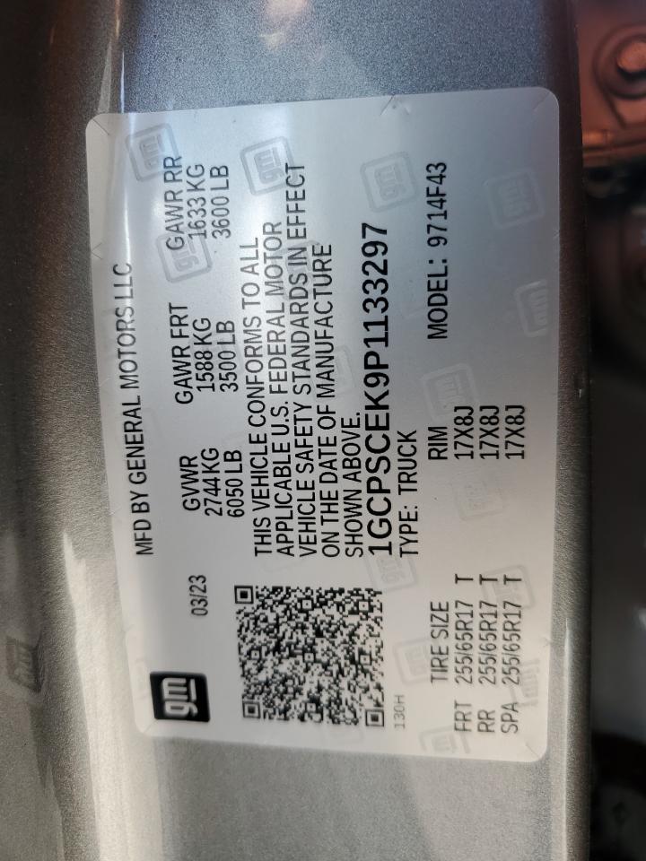 2023 CHEVROLET COLORADO LT VIN:1GCPSCEK9P1133297