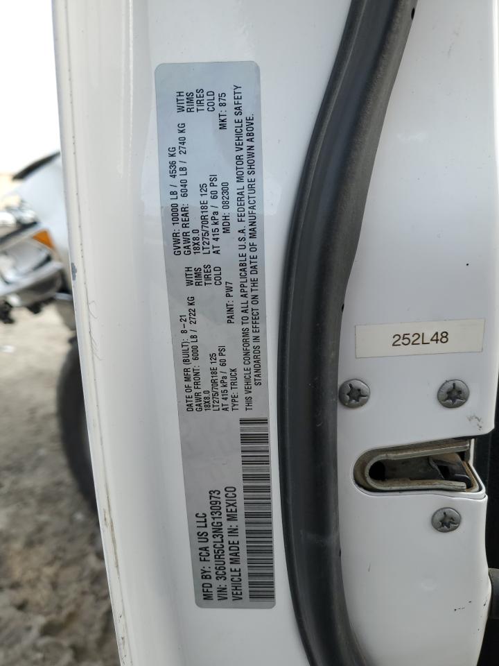 2022 RAM 2500 TRADESMAN VIN:3C6UR5CL3NG130973