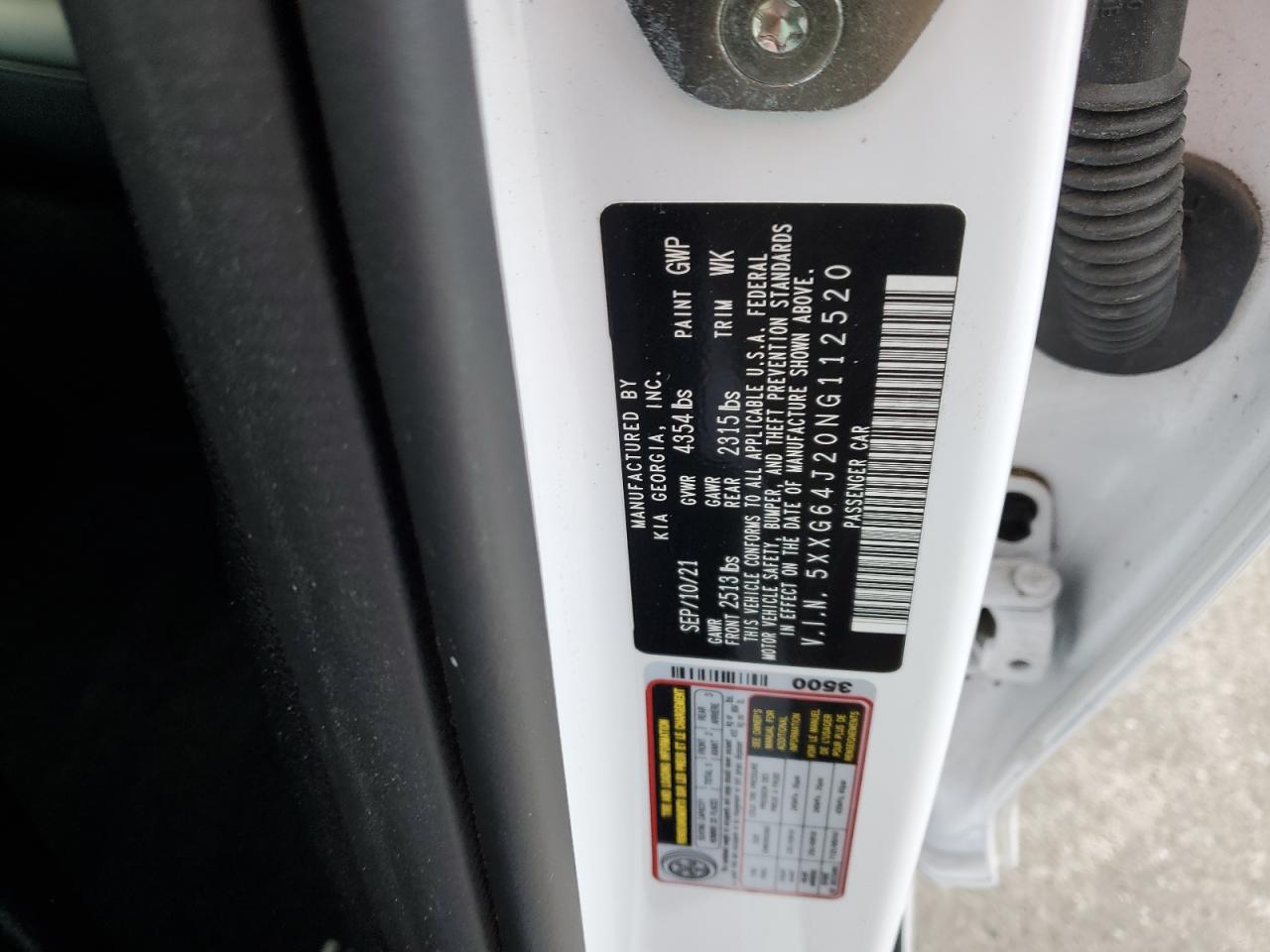 2022 KIA K5 GT LINE VIN:5XXG64J20NG112520