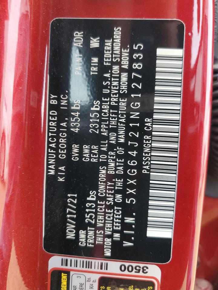 2022 KIA K5 GT LINE VIN:5XXG64J21NG127835