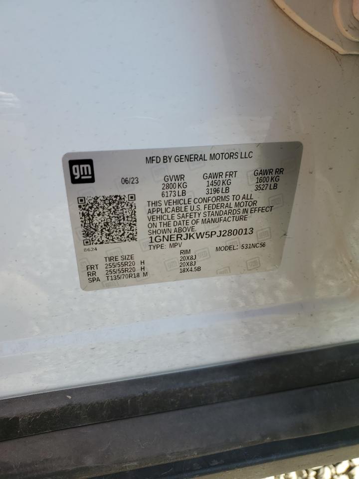 2023 CHEVROLET TRAVERSE RS VIN:1GNERJKW5PJ280013