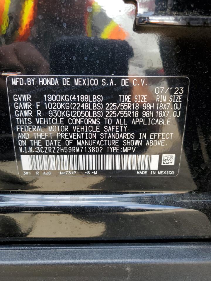 2024 HONDA HR-V SPORT VIN:3CZRZ2H59RM713802