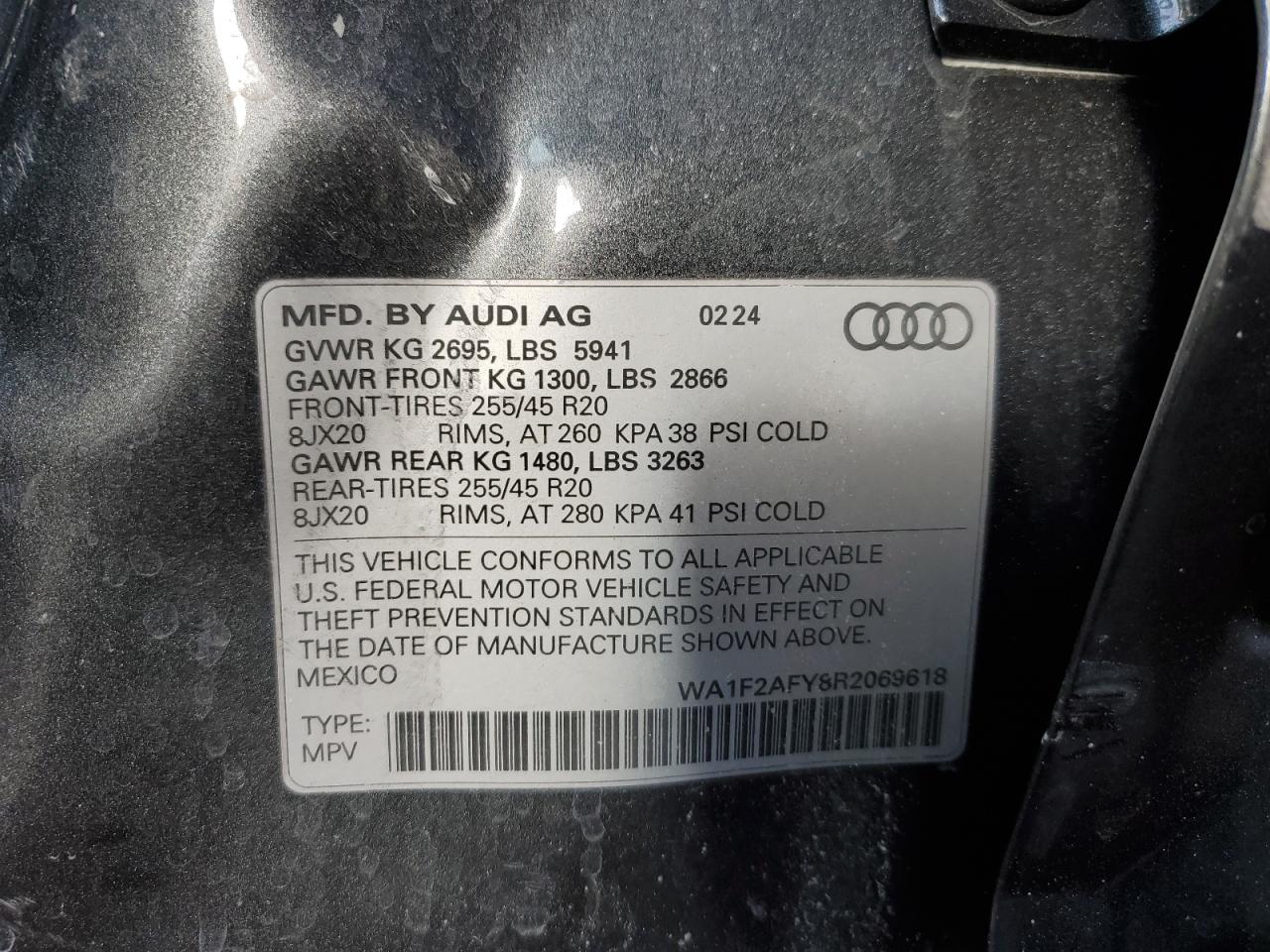 2024 AUDI Q5 E PRESTIGE 55 VIN:WA1F2AFY8R2069618