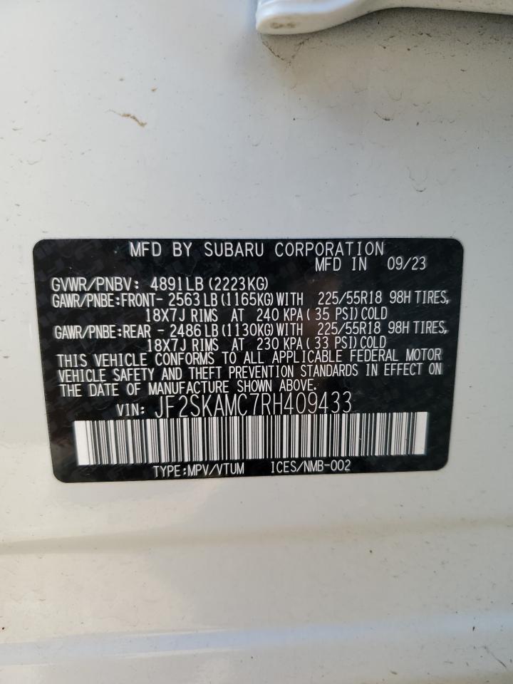 2024 SUBARU FORESTER TOURING VIN:JF2SKAMC7RH409433