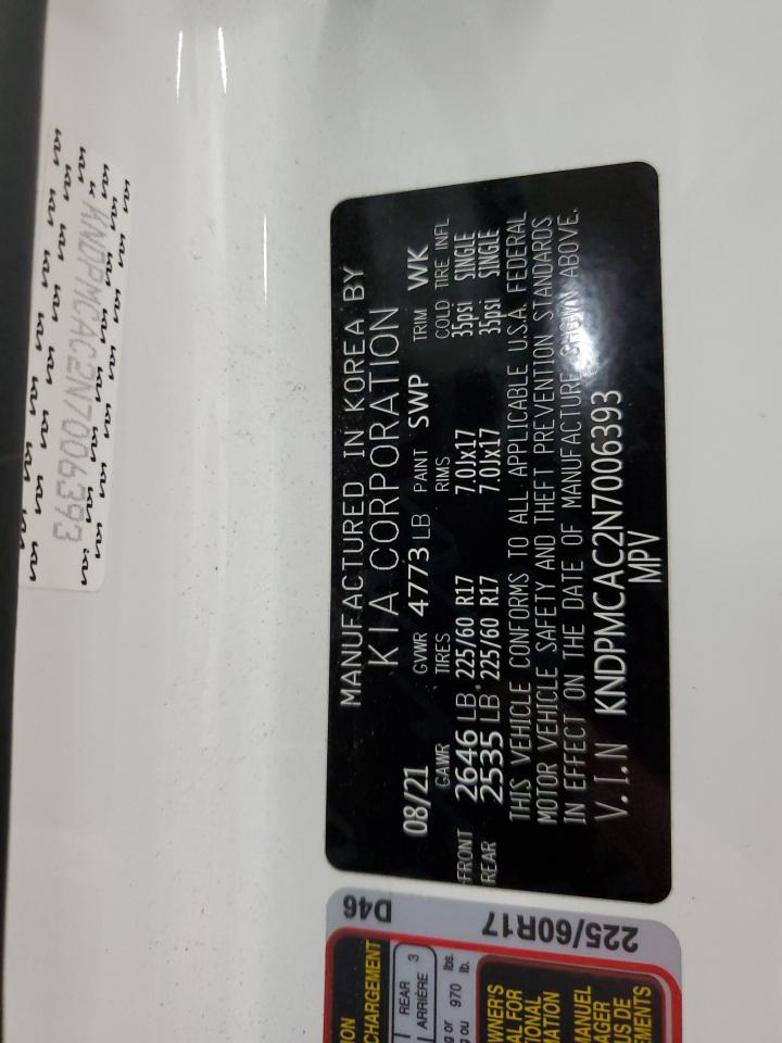 2022 KIA SPORTAGE LX VIN:KNDPMCAC2N7006393