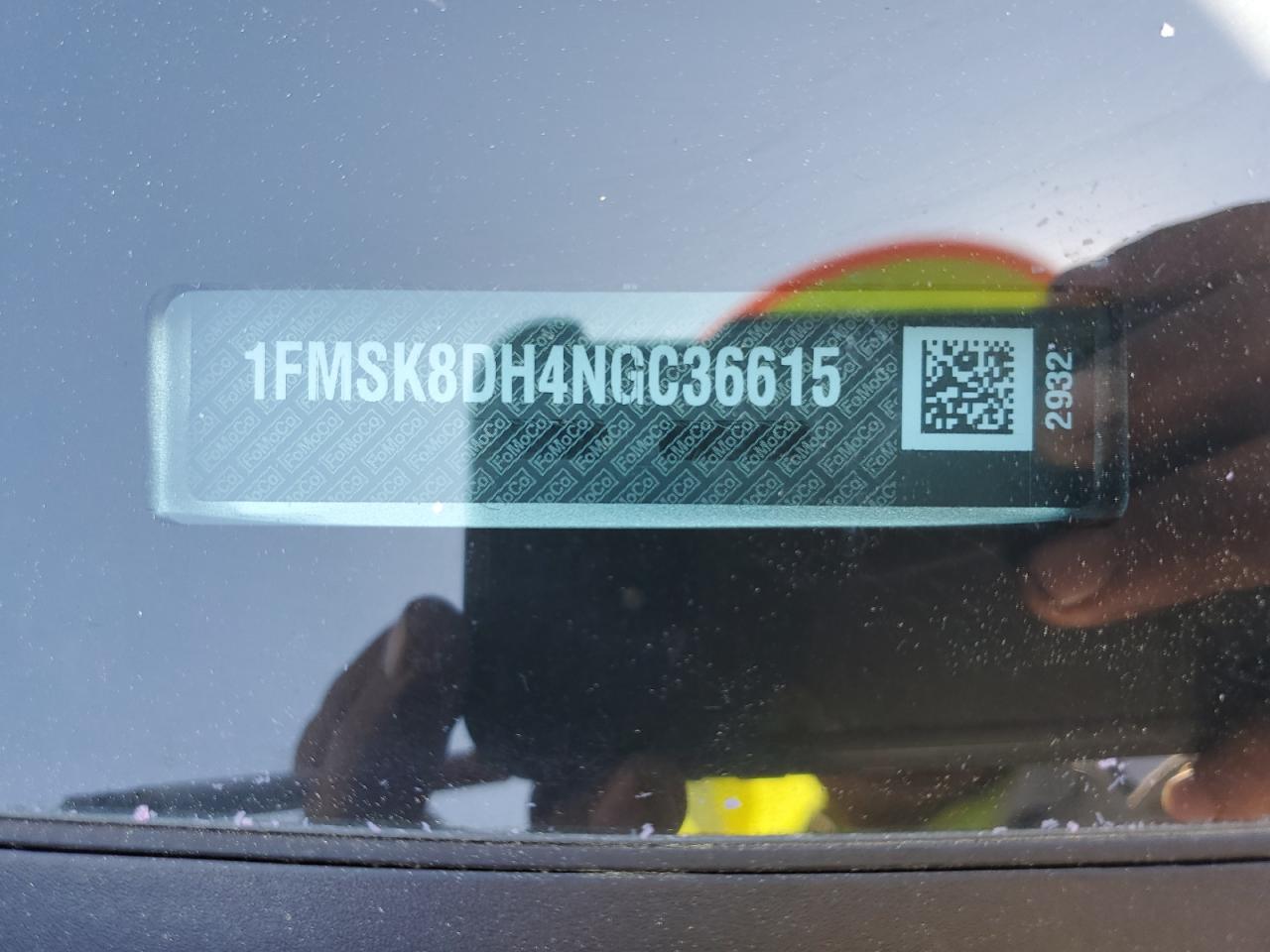 2022 FORD EXPLORER XLT VIN:1FMSK8DH4NGC36615