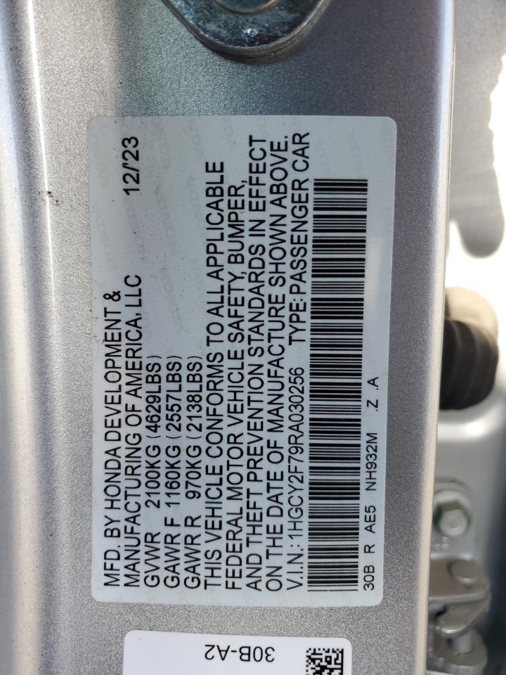 2024 HONDA ACCORD HYBRID SPORT-L VIN:1HGCY2F79RA030256