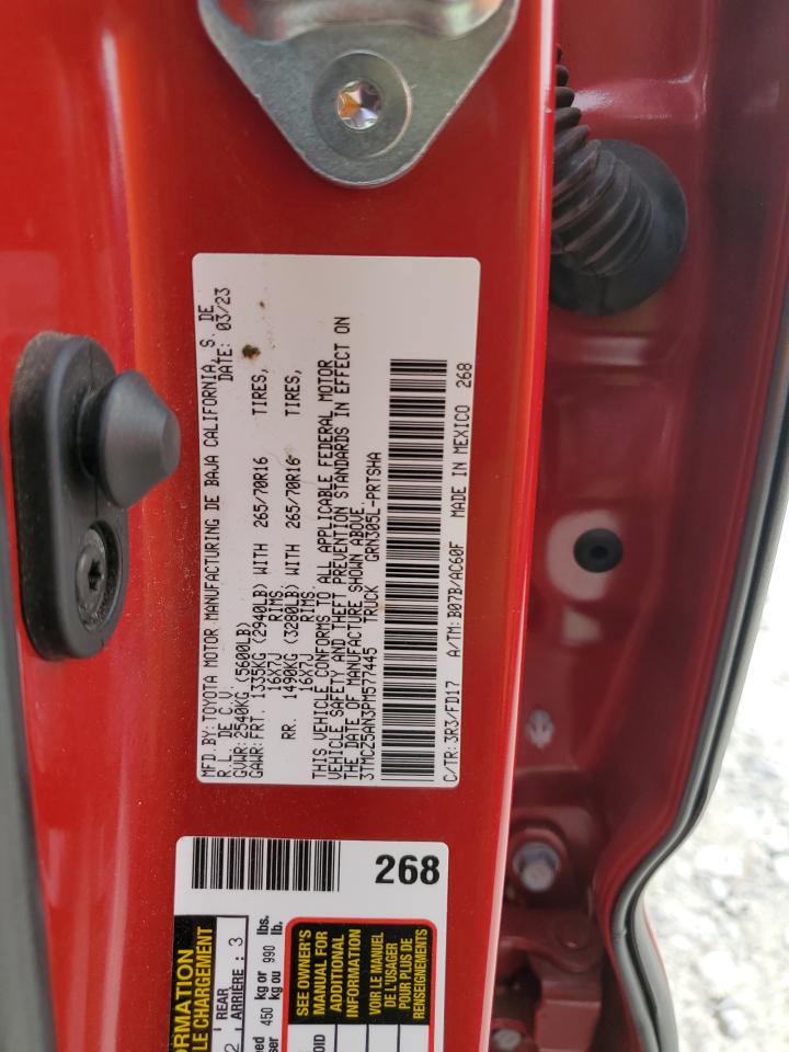 2023 TOYOTA TACOMA DOUBLE CAB VIN:3TMCZ5AN3PM577445