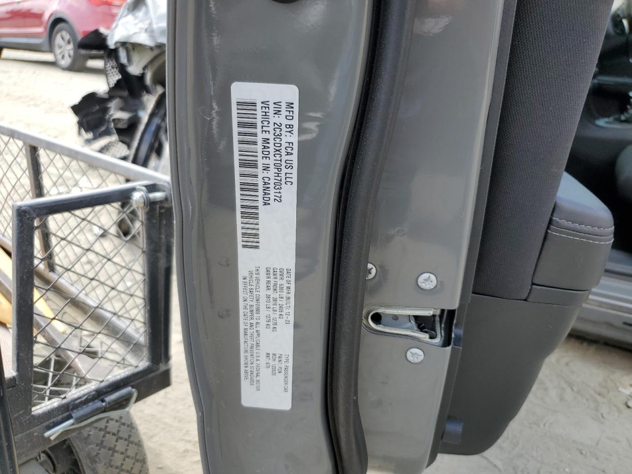 2023 DODGE CHARGER R/T VIN:2C3CDXCT0PH703172