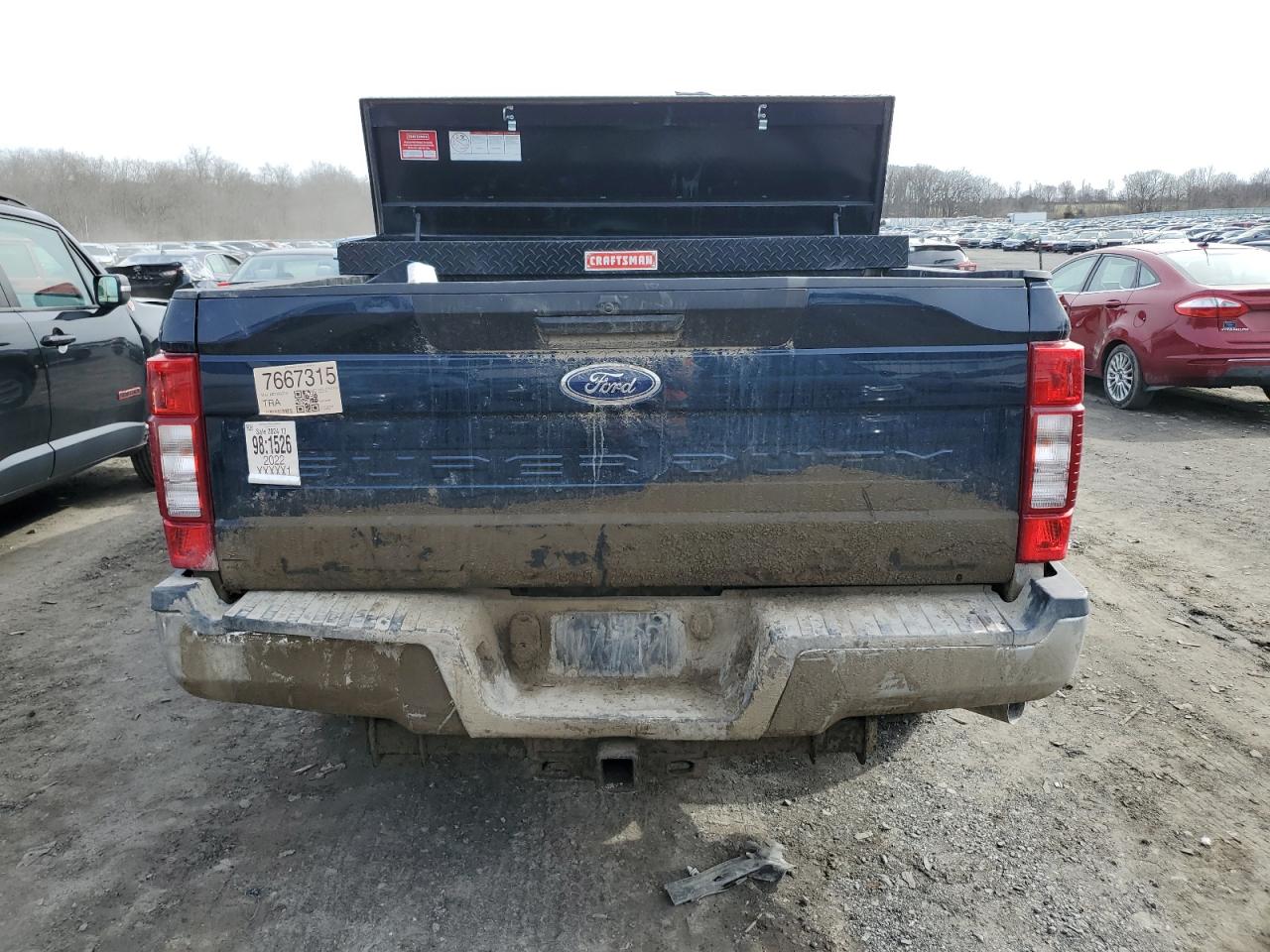 2022 FORD F250 SUPER DUTY VIN:1FT7W2B6XNEG36316