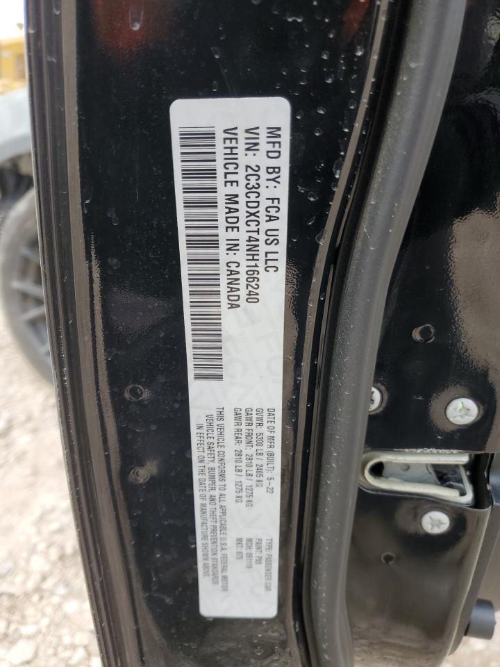 2022 DODGE CHARGER R/T VIN:2C3CDXCT4NH166240