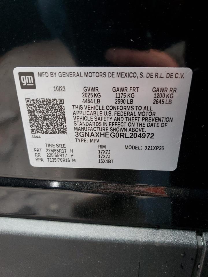 2024 CHEVROLET EQUINOX LS VIN:3GNAXHEG0RL204972