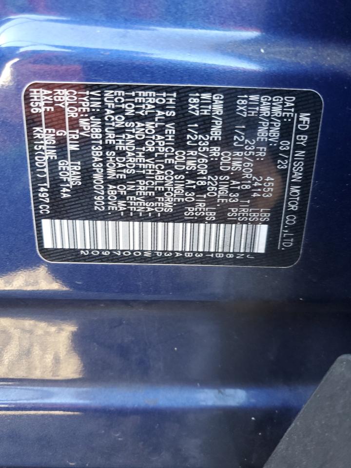 2023 NISSAN ROGUE SV VIN:JN8BT3BA3PW007902