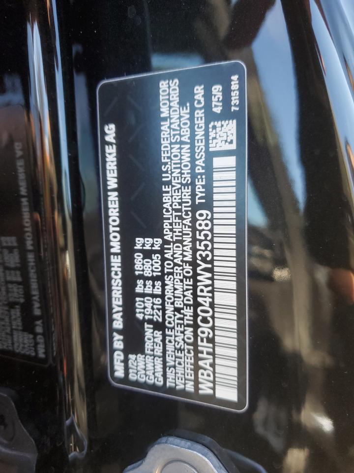 2024 BMW Z4 M40I VIN:WBAHF9C04RWY35589