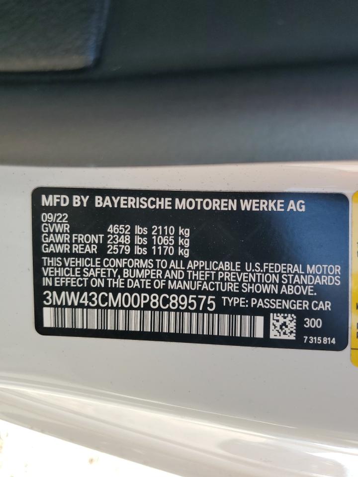 2023 BMW M240I  VIN:3MW43CM00P8C89575