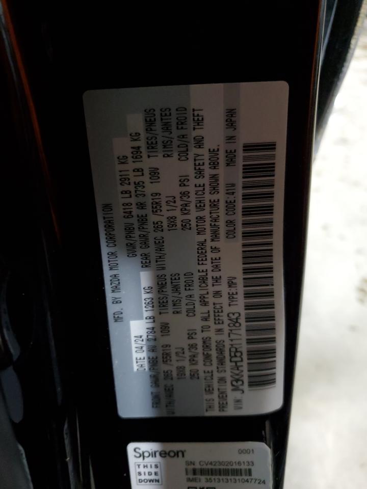 2024 MAZDA CX-90 SELECT VIN:JM3KKAHD5R1171843