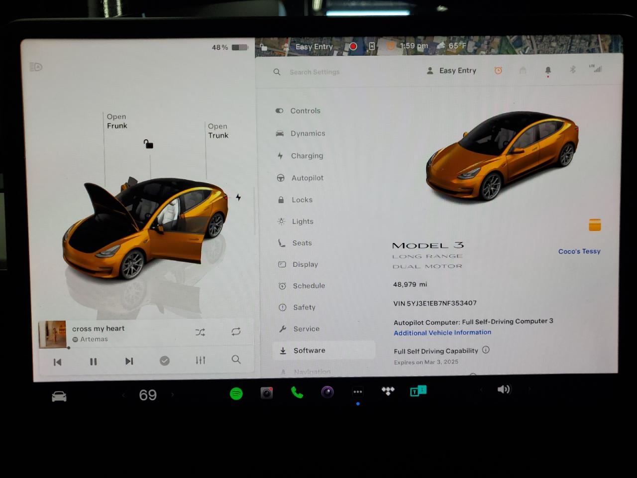2022 TESLA MODEL 3  VIN:5YJ3E1EB7NF353407