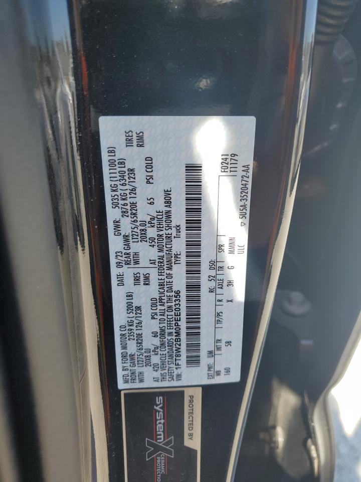 2023 FORD F250 SUPER DUTY VIN:1FT8W2BM0PEE03356