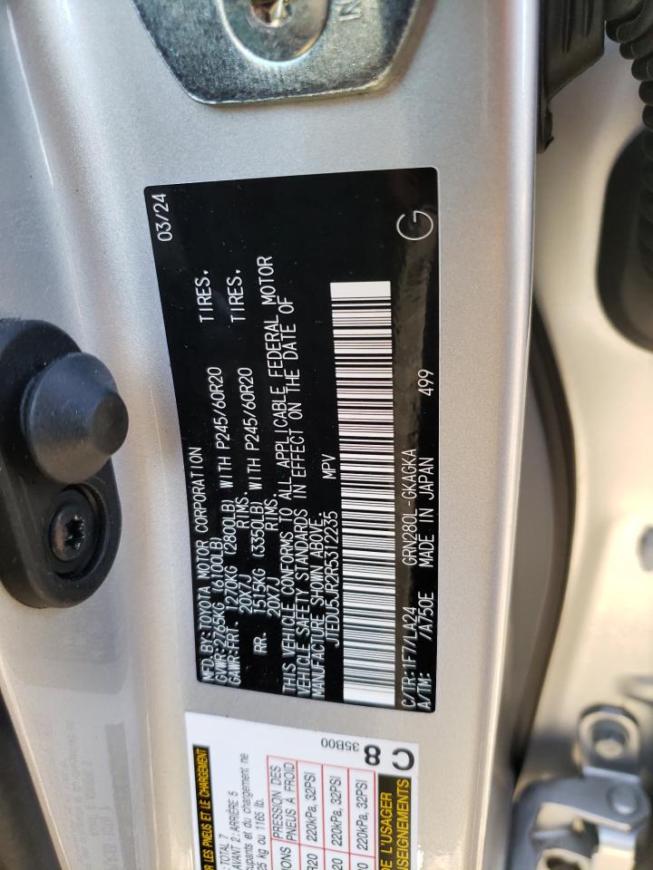 2024 TOYOTA 4RUNNER LIMITED VIN:JTEDU5JR2R5312235
