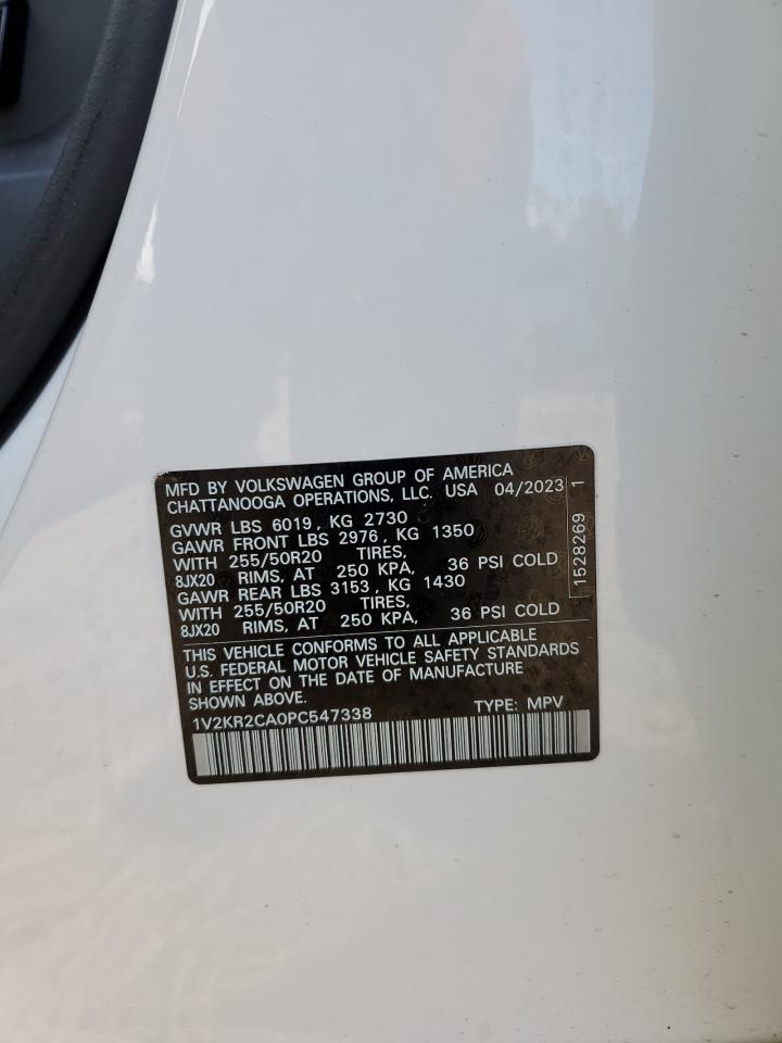 2023 VOLKSWAGEN ATLAS SE VIN:1V2KR2CA0PC547338