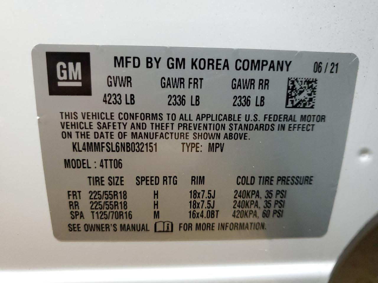 2022 BUICK ENCORE GX ESSENCE VIN:KL4MMFSL6NB032151