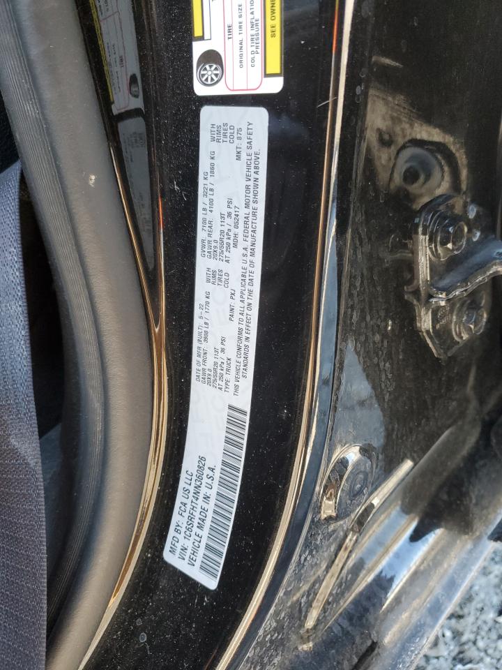 2022 RAM 1500 LIMITED VIN:1C6SRFHT4NN360826