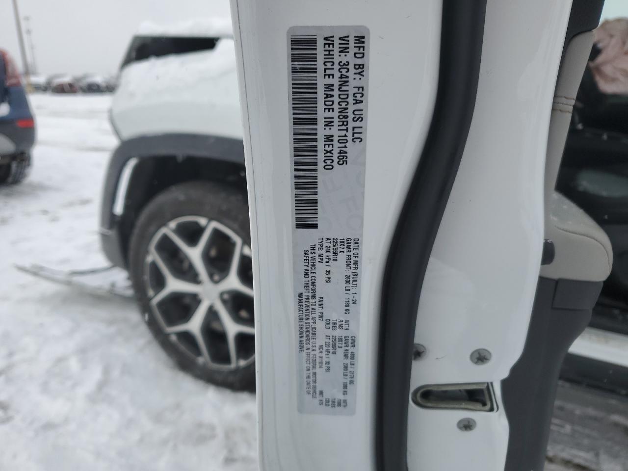 2024 JEEP COMPASS LIMITED VIN:3C4NJDCN8RT101465