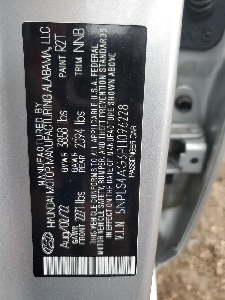2023 HYUNDAI ELANTRA SEL VIN:5NPLS4AG3PH096228