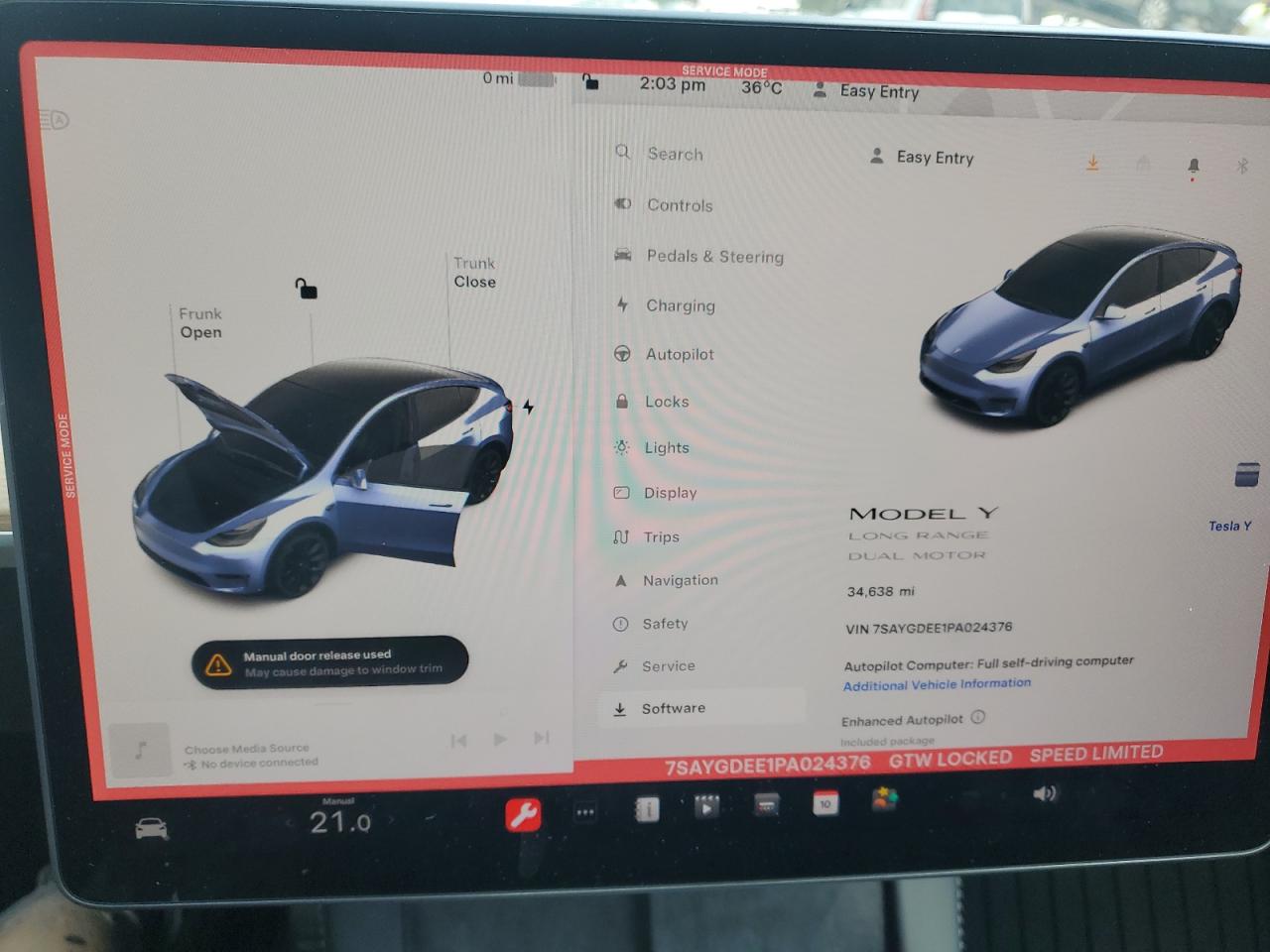 2023 TESLA MODEL Y  VIN:7SAYGDEE1PA024376