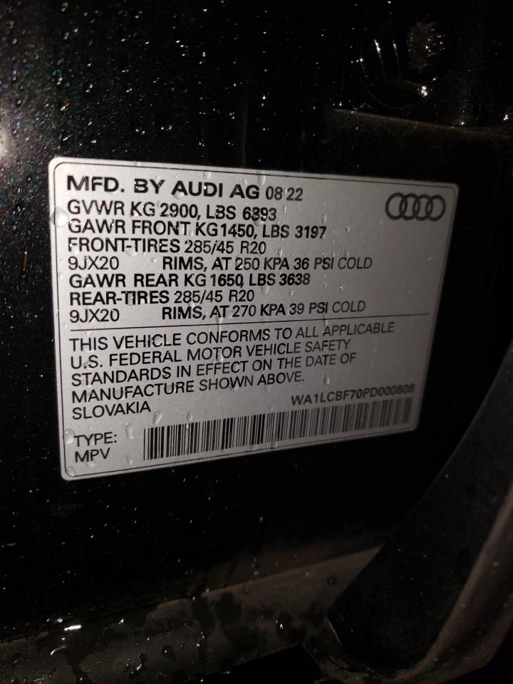 2023 AUDI Q7 PREMIUM PLUS VIN:WA1LCBF70PD000808
