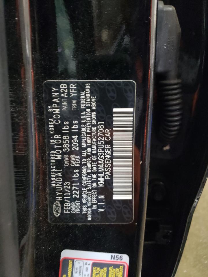 2023 HYUNDAI ELANTRA SEL VIN:KMHLM4AG3PU527081