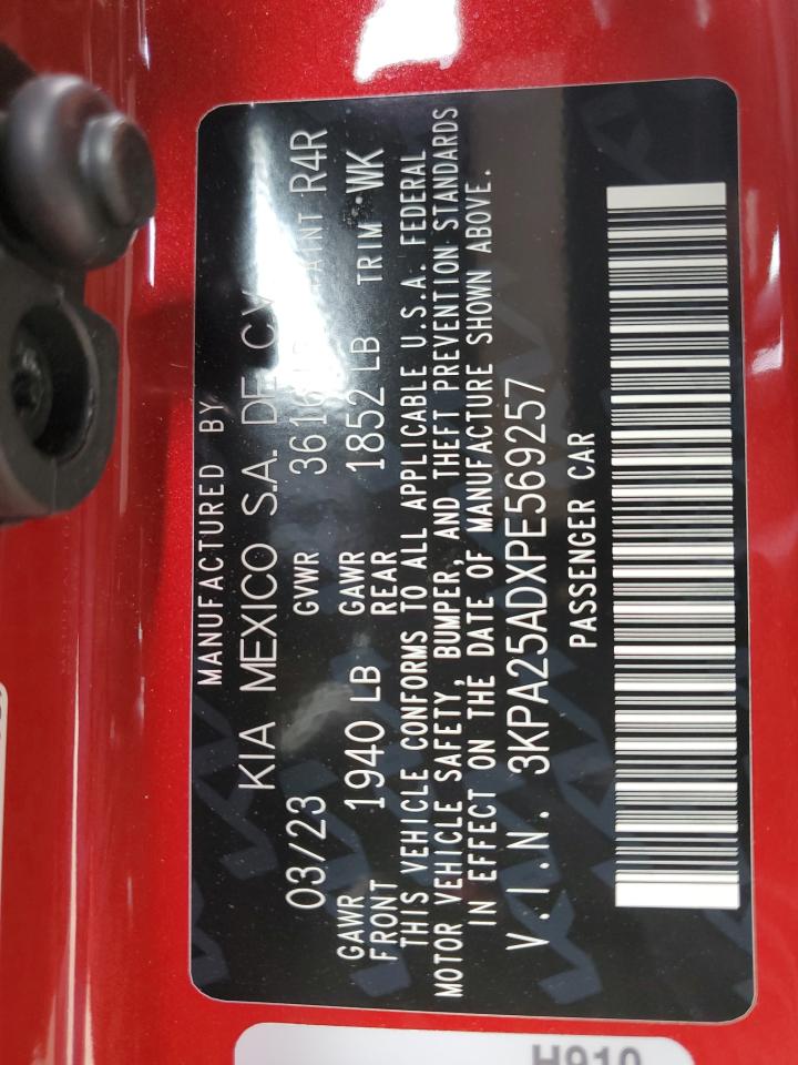 2023 KIA RIO S VIN:3KPA25ADXPE569257