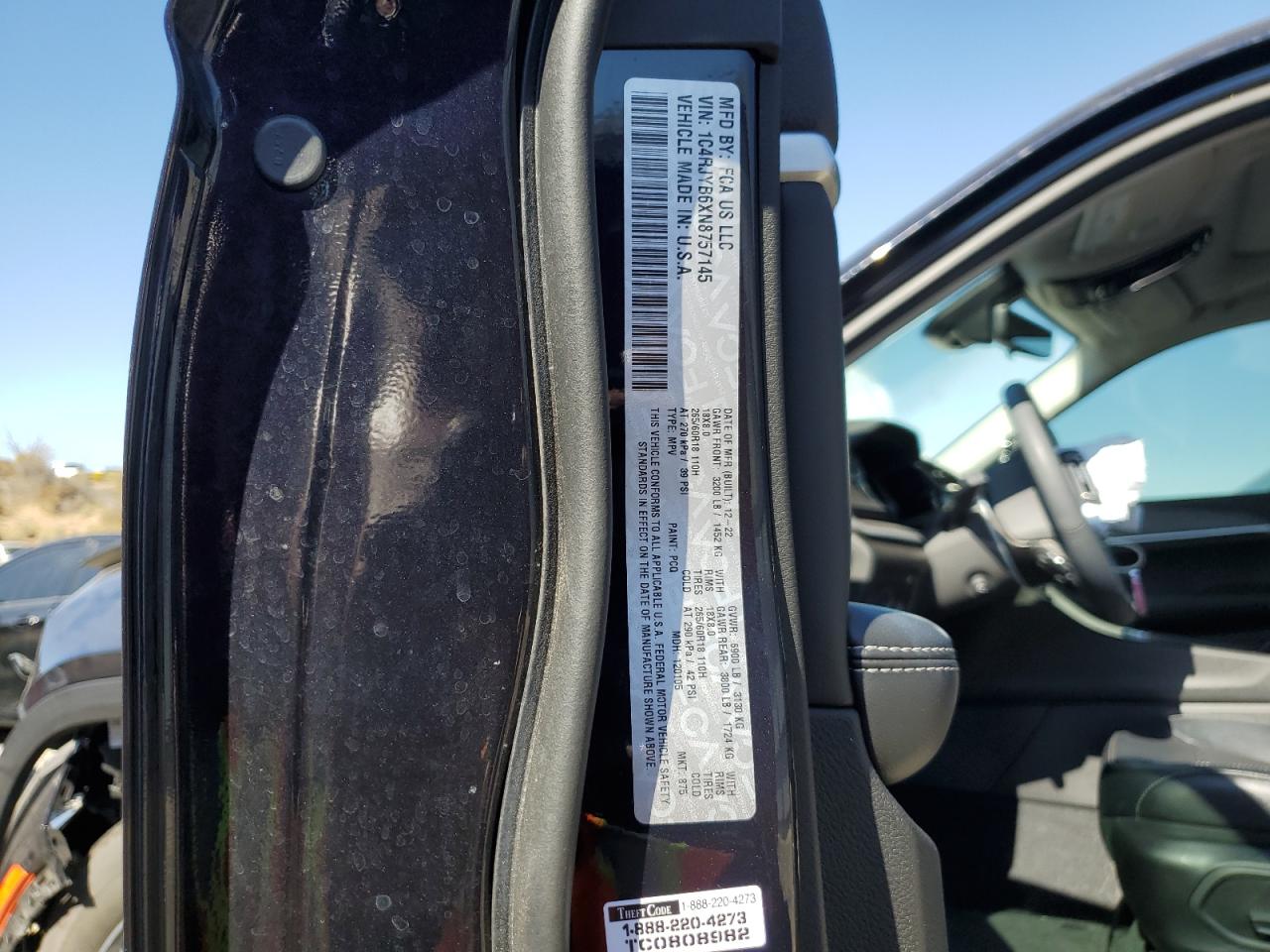 2022 JEEP GRAND CHEROKEE LIMITED 4XE VIN:1C4RJYB6XN8757145