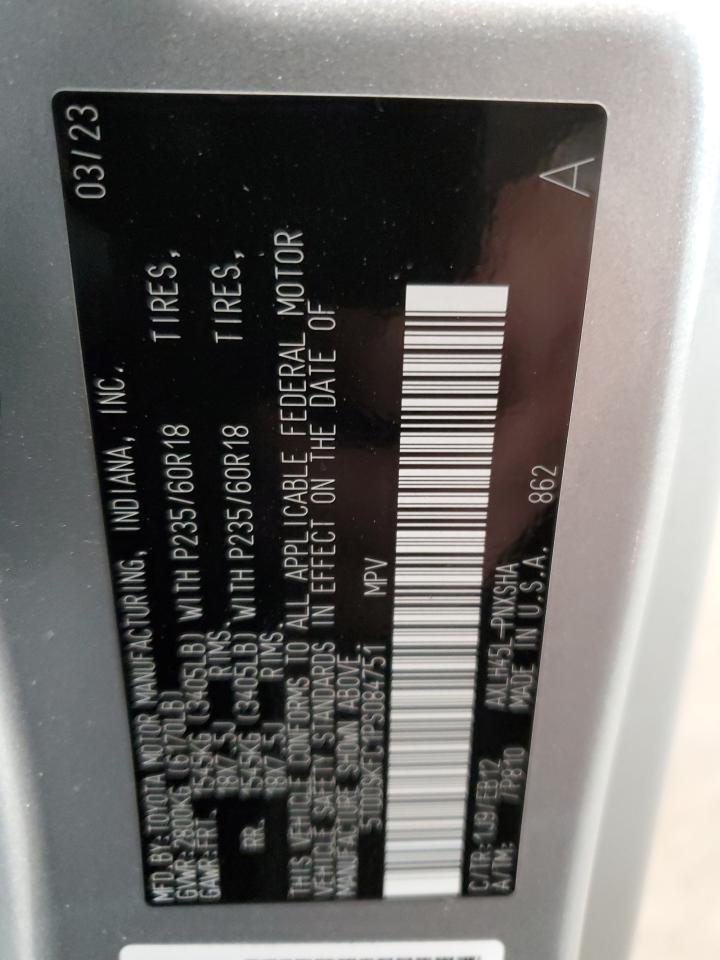 2023 TOYOTA SIENNA XSE VIN:5TDDSKFC1PS084751