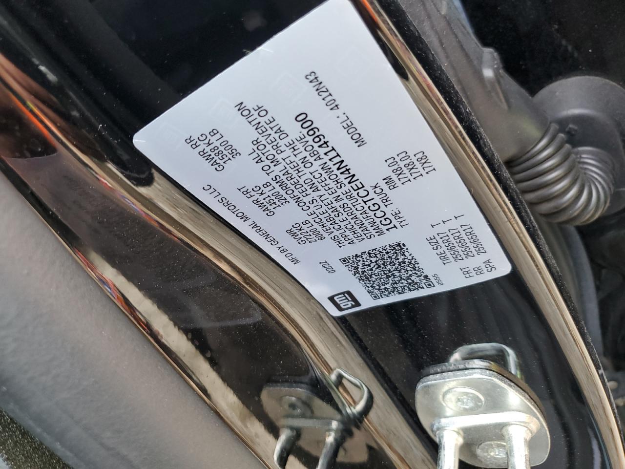 2022 CHEVROLET COLORADO LT VIN:1GCGTCEN4N1149900