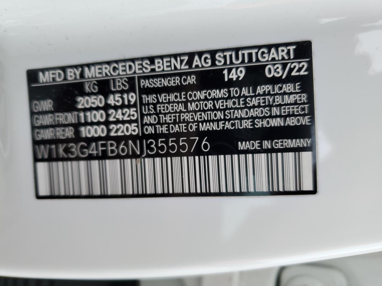 2022 MERCEDES-BENZ A 220 4MATIC VIN:JTMW1RFV4LD042733
