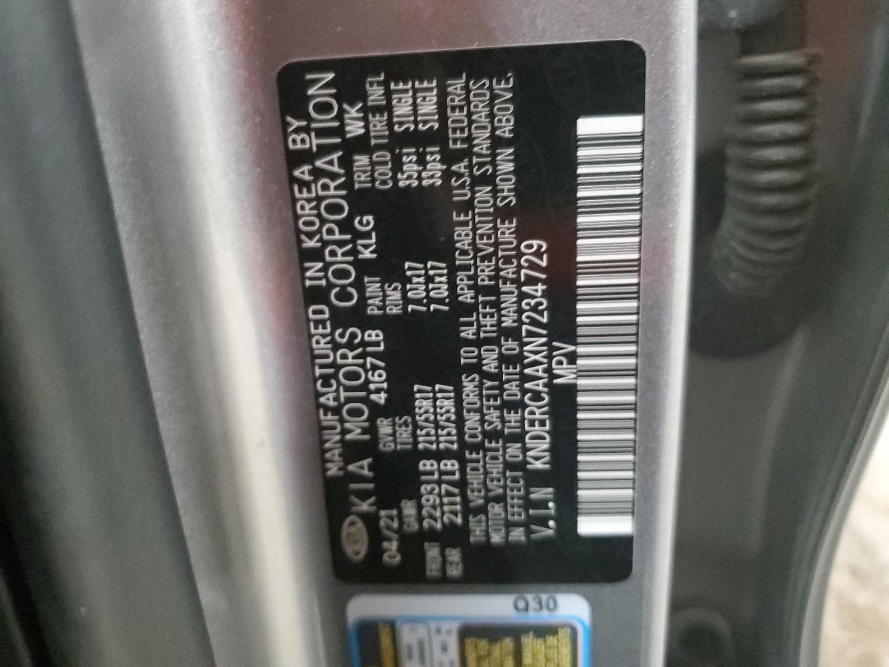 2022 KIA SELTOS EX VIN:KNDERCAAXN7234729