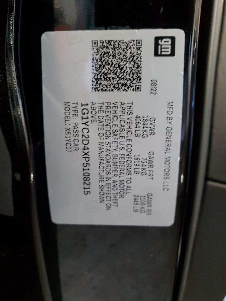 2023 CHEVROLET CORVETTE STINGRAY 3LT VIN:1G1YC2D4XP5108215